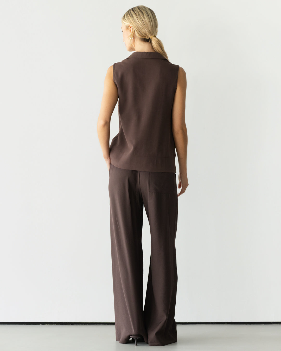 Sylvia Elastic Waist Trousers | Espresso Brown