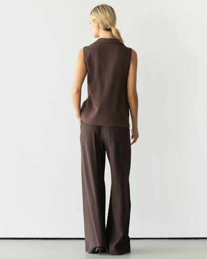 Sylvia Vest Top | Espresso Brown