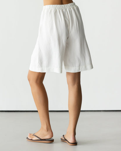 Penny Elastic Waist Shorts | White