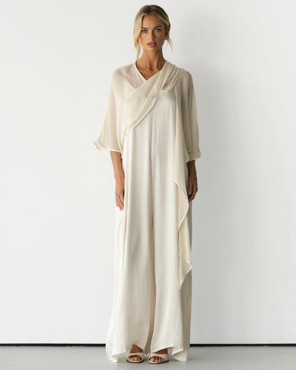 Brienne Lightweight Cape | Cream
