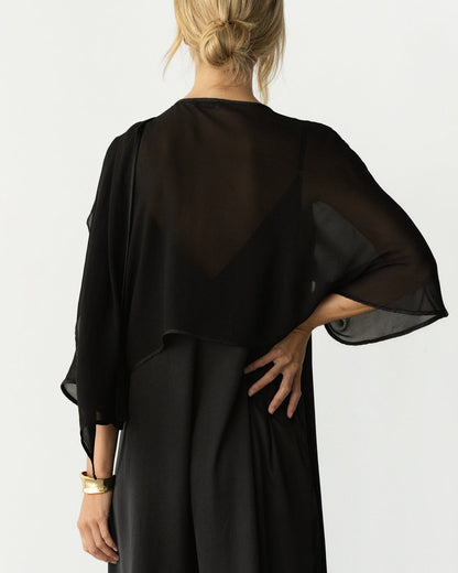 Brienne Lightweight Cape | Black