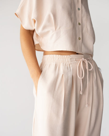Serena Drawstring Trousers | Dusty Pink