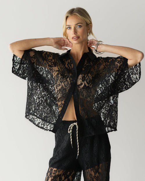 Roxie Lace Shirt | Black