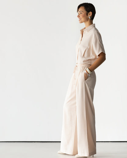 Serena Drawstring Trousers | Dusty Pink