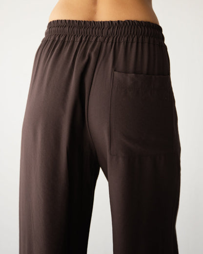 Sylvia Elastic Waist Trousers | Espresso Brown
