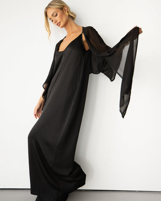 Brienne Lightweight Cape | Black
