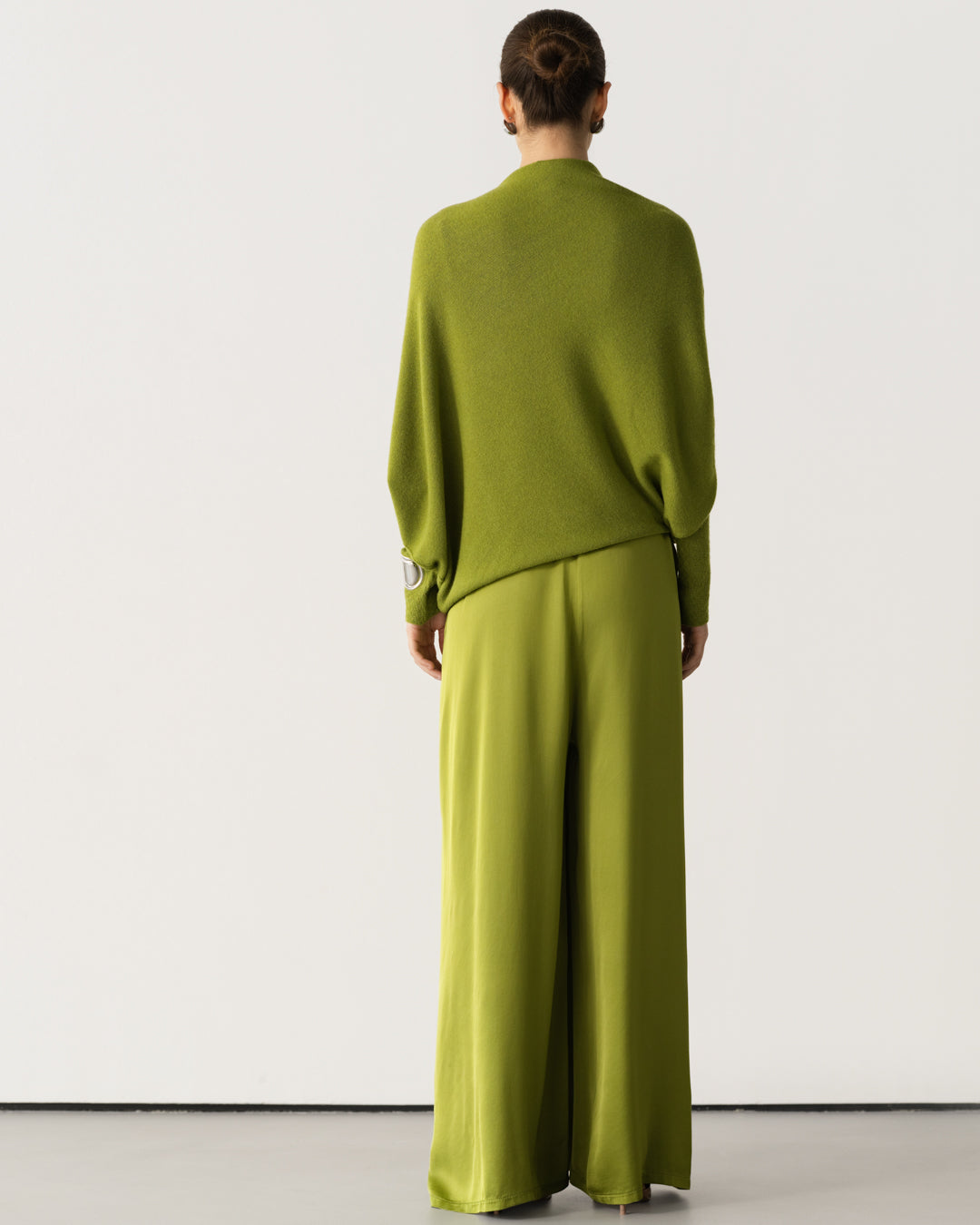 Asymmetric Draped | Olive Green | Seamless Knit