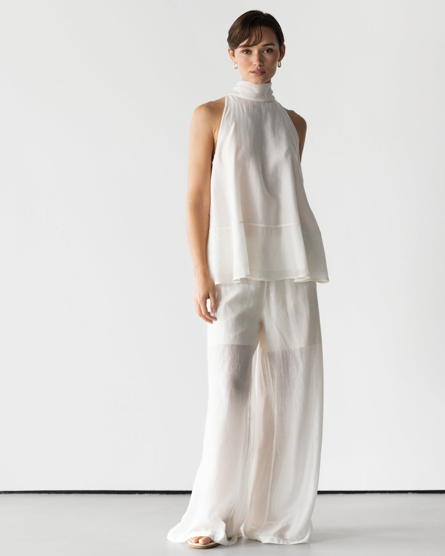 Clotilde Lightweight Elastic Waist Pants | Ivory