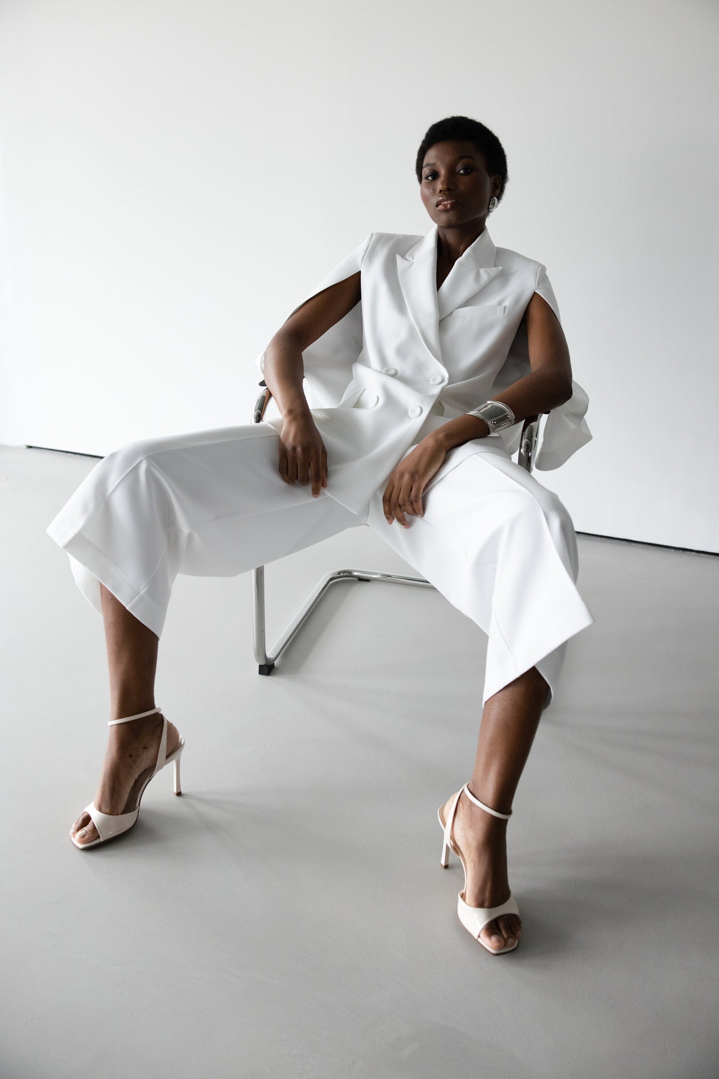 Spencer Tailored Elastic Waist Trousers | White