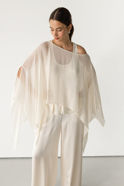 Emberly Lightweight Poncho | Cream