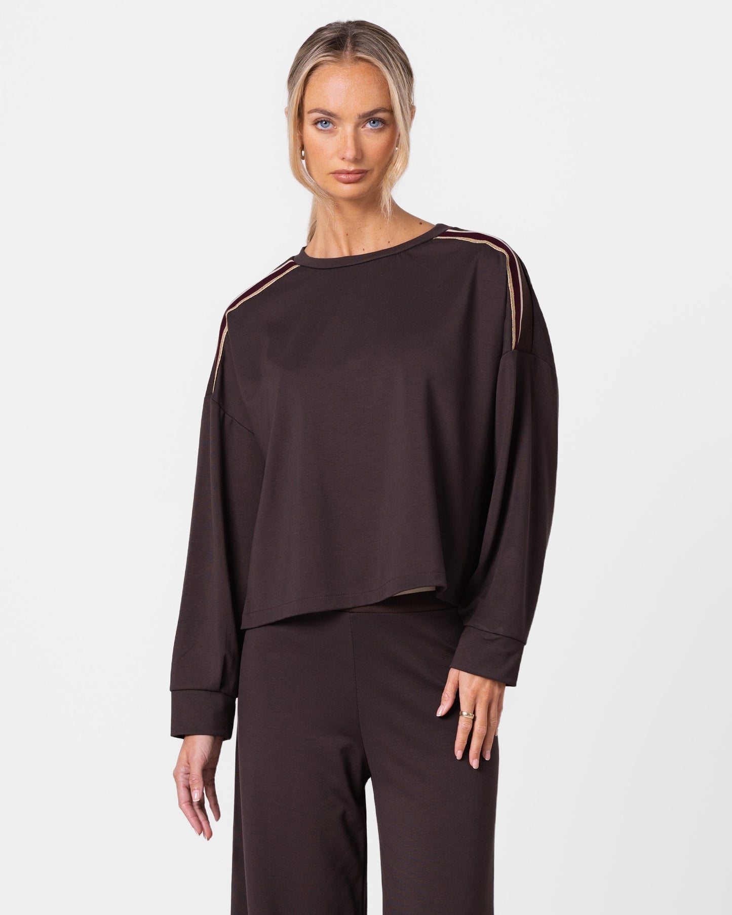 Yumi Striped Top | Chocolate Brown