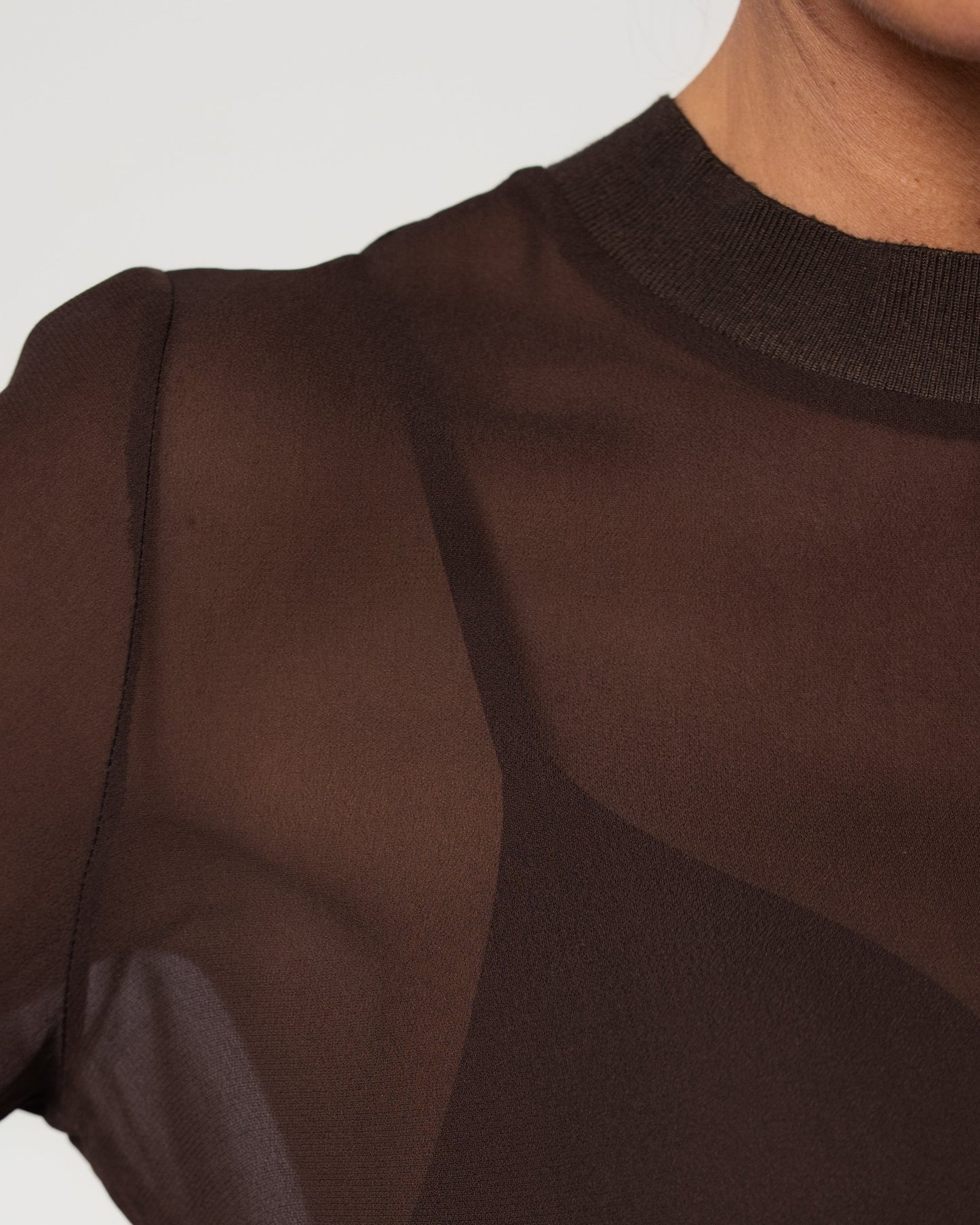 Lola Sheer Top | Chocolate Brown