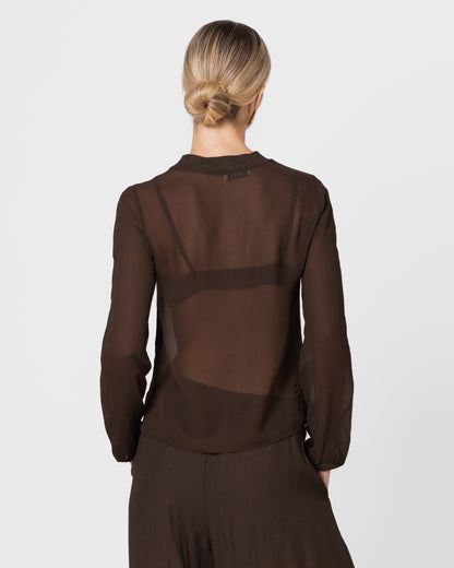 Lola Sheer Top | Chocolate Brown
