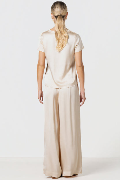 Matilda Satin T-Shirt | Cream