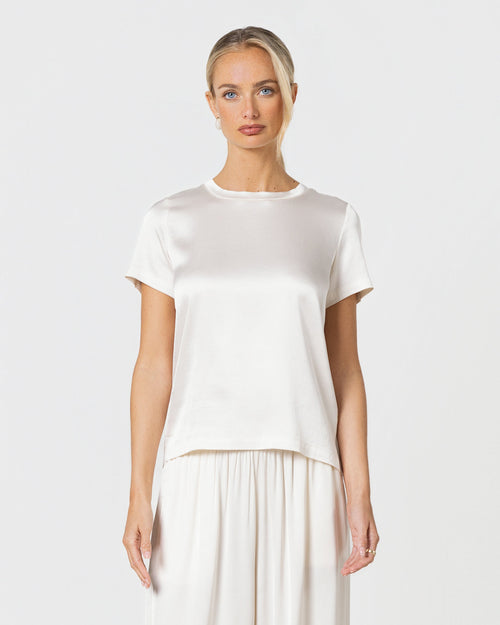 Matilda Satin T-Shirt | Ivory