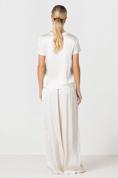 Matilda Satin T-Shirt | Ivory