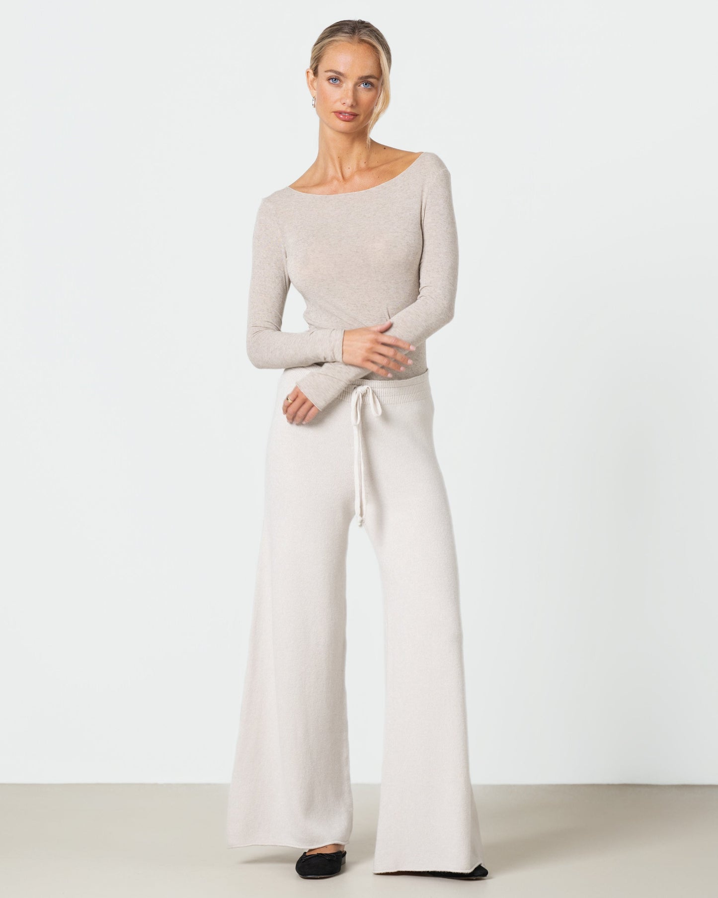 Mae Featherweight Boatneck Top | Oatmeal | Modal-Cashmere
