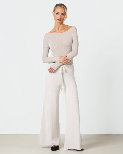 Mae Featherweight Boatneck Top | Oatmeal | Modal-Cashmere