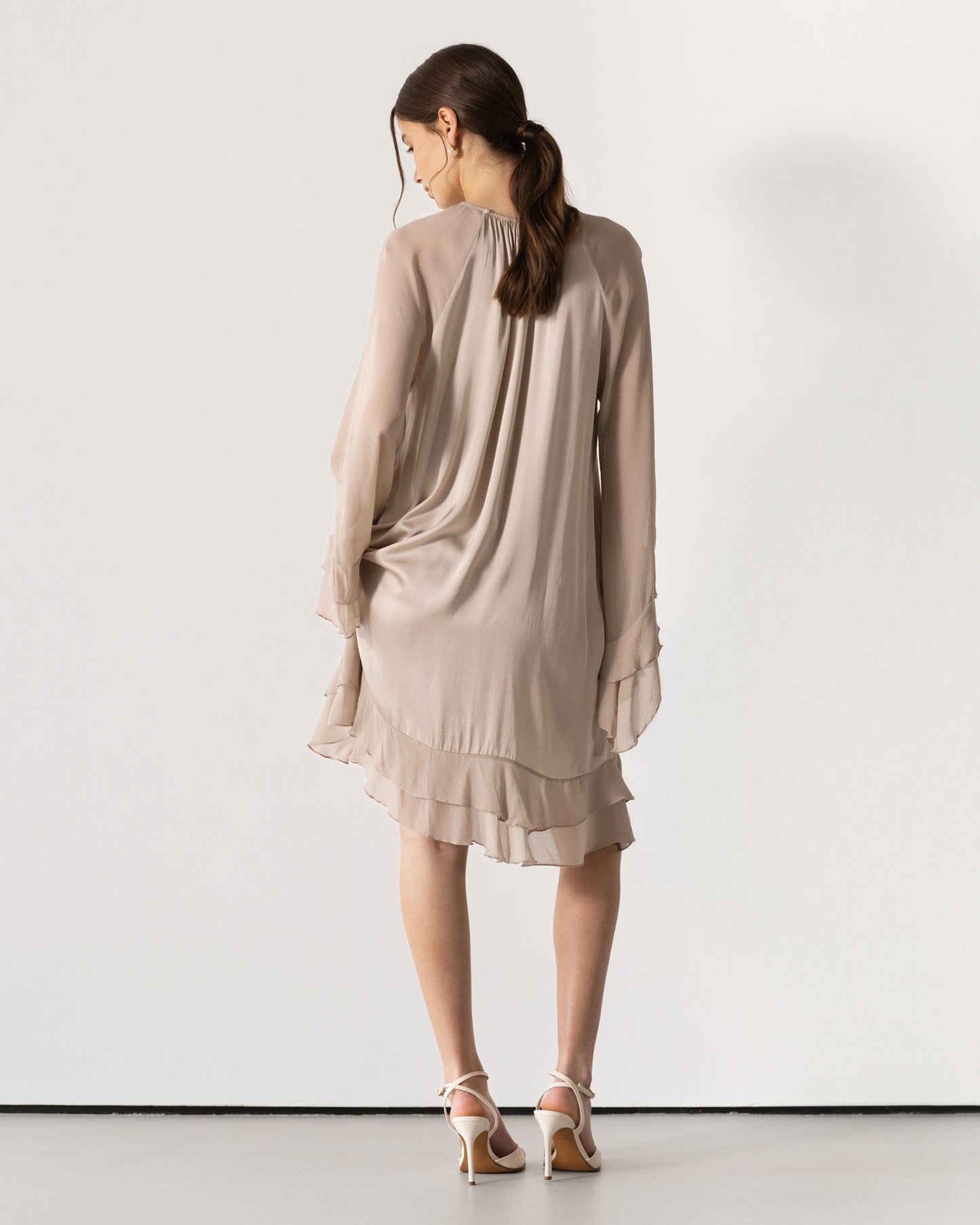 Estelle Ruffle Midi Dress | Dusty Pink