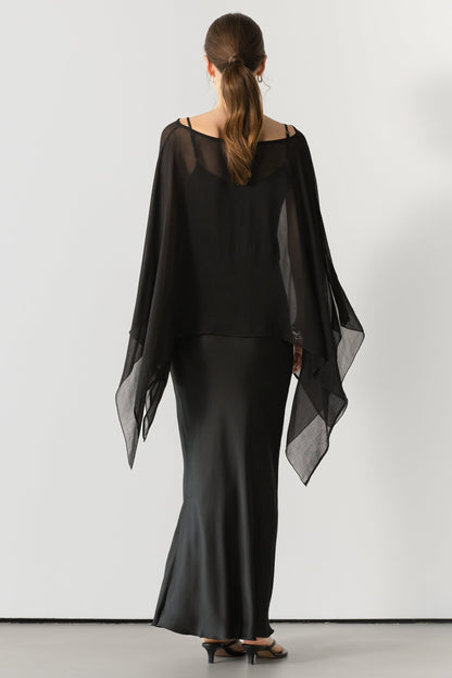 Emberly Lightweight Poncho | Black