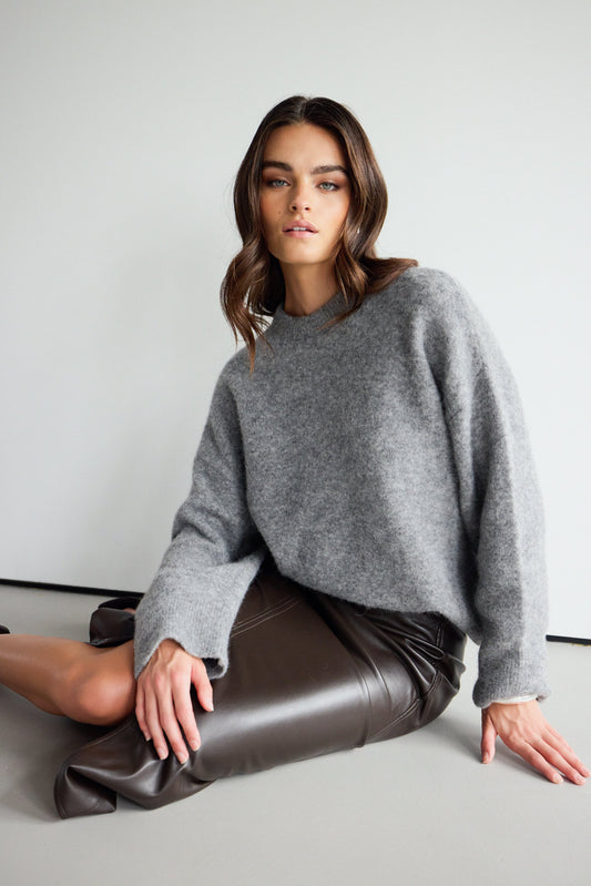 Naomi Sweater | Light Grey | Alpaca Blend