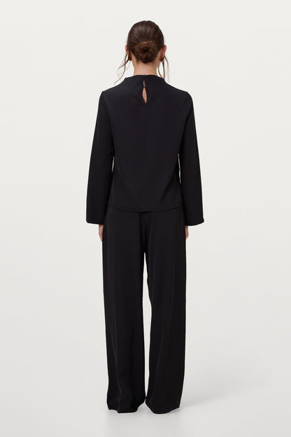Lana High Neck Top | Black