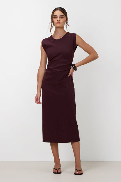 Wilde Ruched Dress | Burgundy