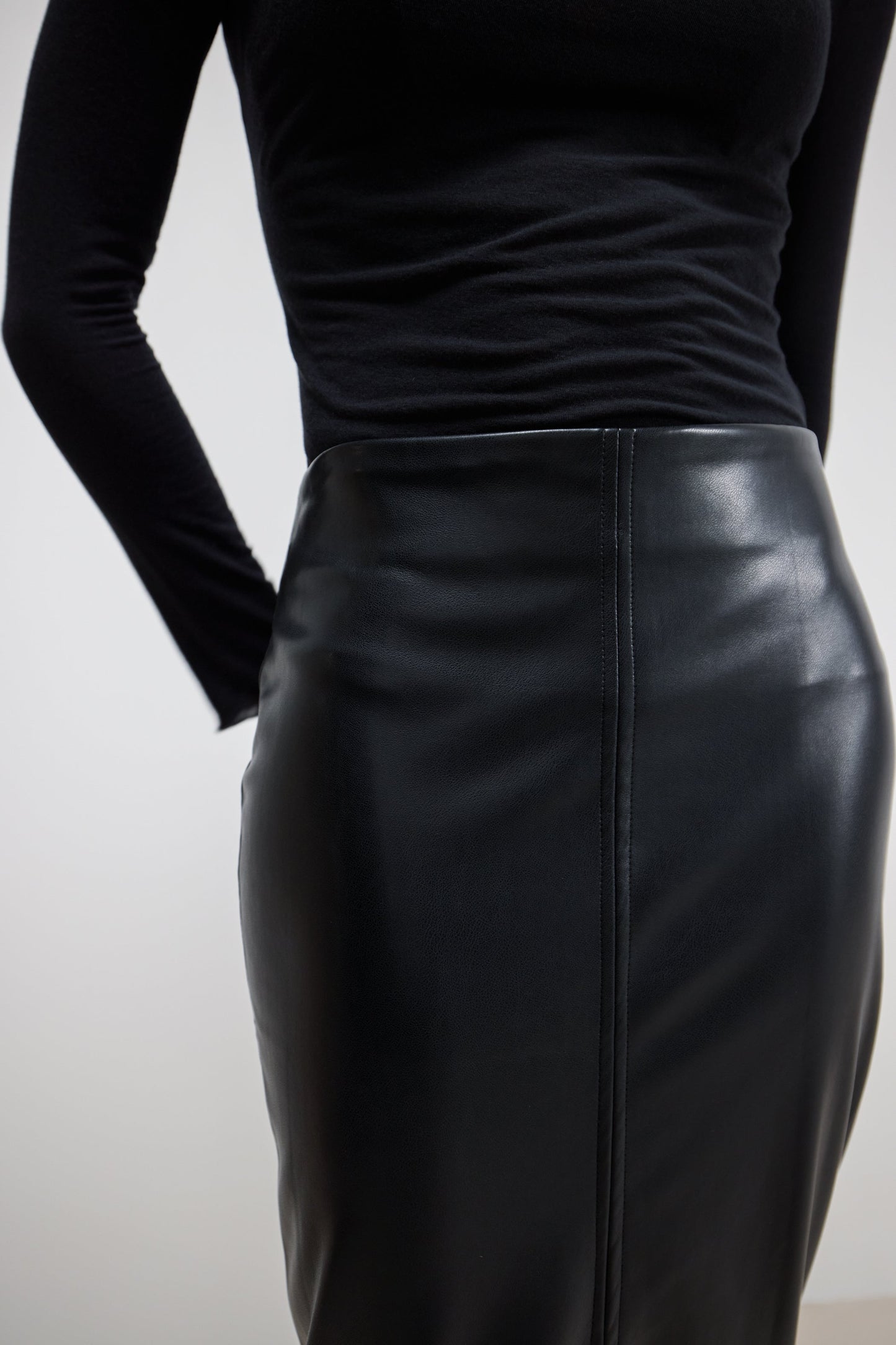 Brooklyn Faux Leather Skirt | Black