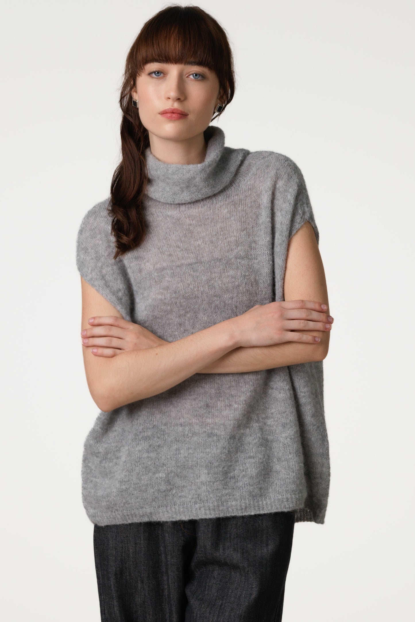 Nyx Sleeveless Turtleneck | Grey | Alpaca-Wool Blend