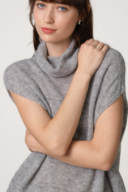 Nyx Sleeveless Turtleneck | Grey | Alpaca-Wool Blend