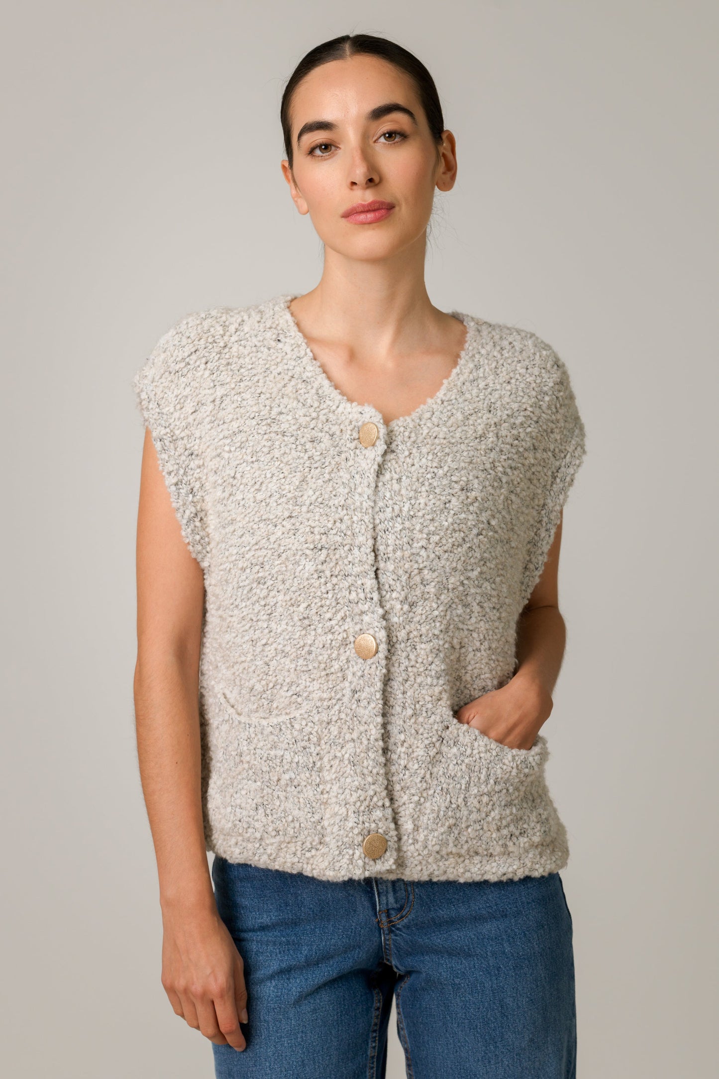 Josie Knitted Gilet | Oatmeal