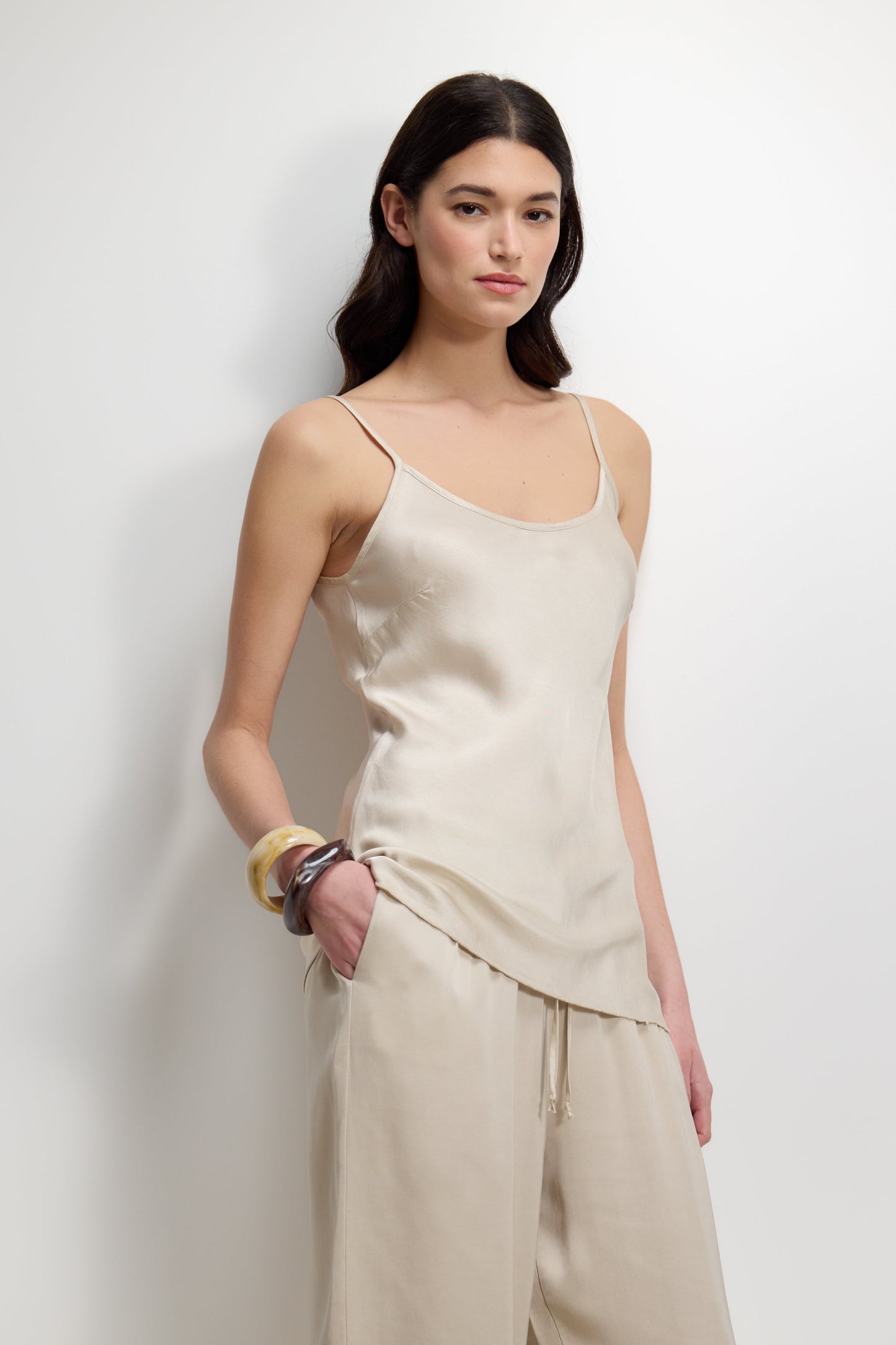 Cordelia Satin Vest | Light Beige