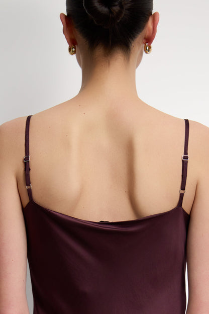 Vionne Strappy Satin Dress | Amethyst Plum