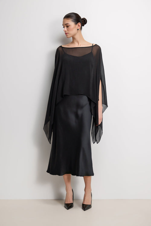 Emberly Lightweight Poncho | Black