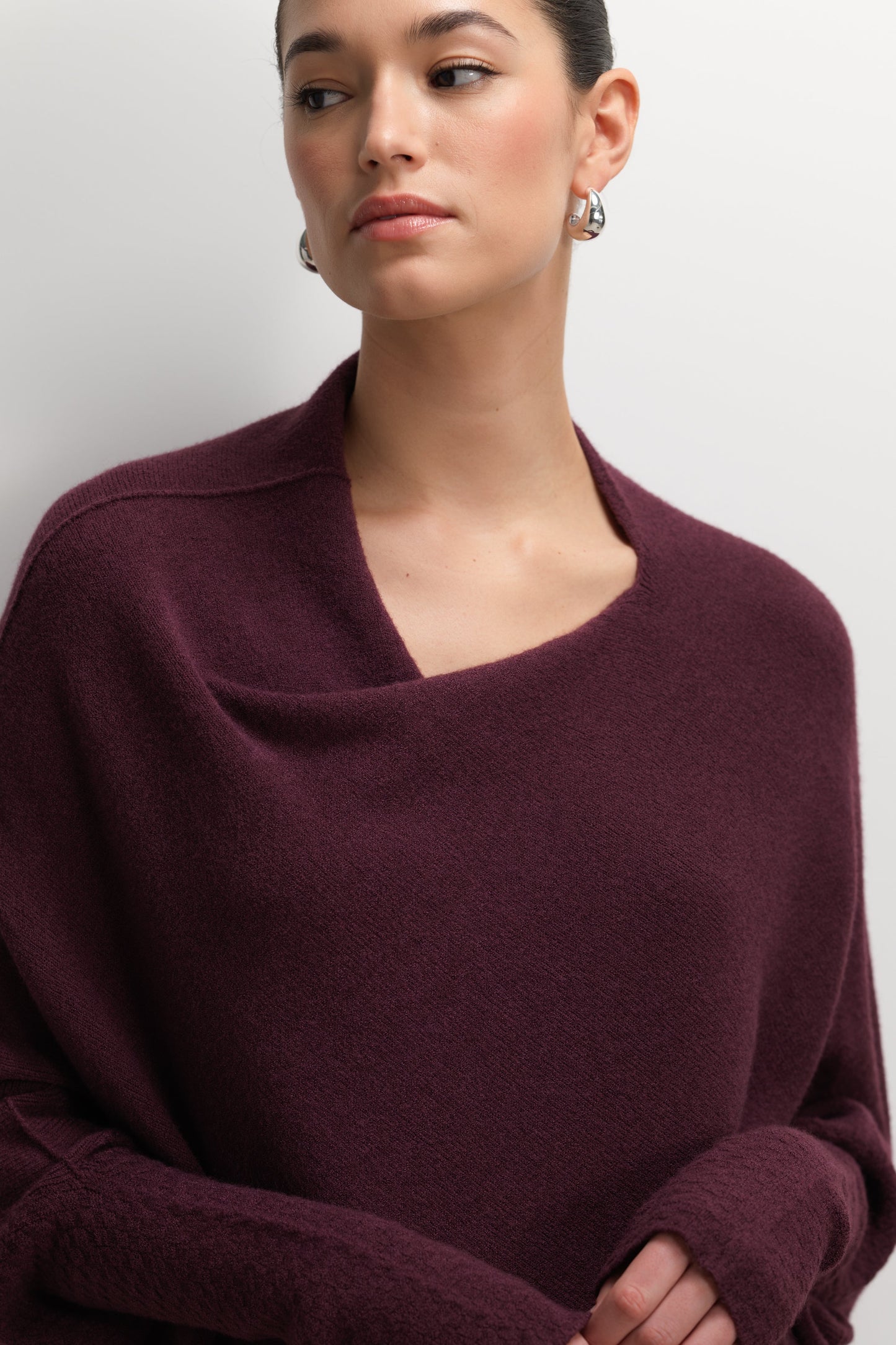 Asymmetric Draped | Amethyst Plum | Seamless Knit