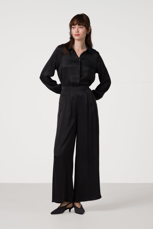 Grace Cupro Trousers | Black