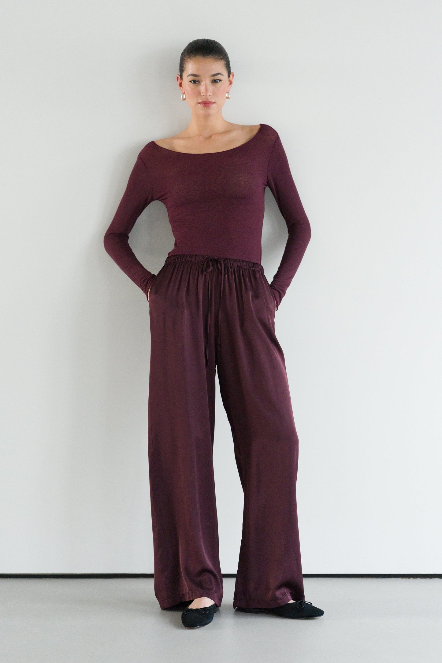 Mae Featherweight Boatneck Top | Amethyst Plum | Modal-Cashmere