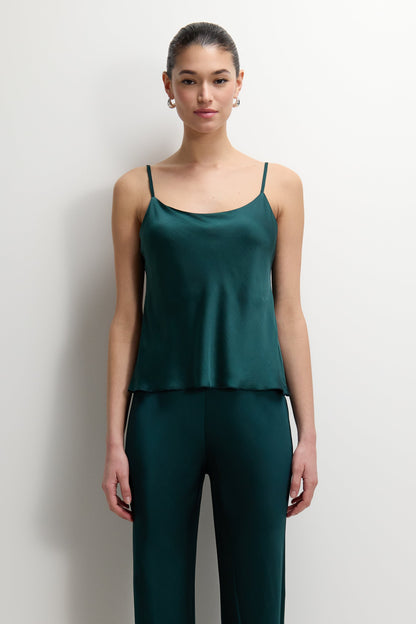 Odette Satin Vest | Teal