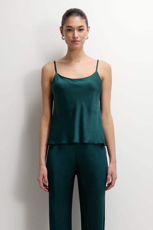 Odette Satin Vest | Teal