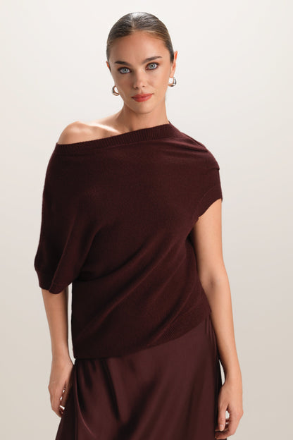 Vivienne Asymmetric Knit | Plum