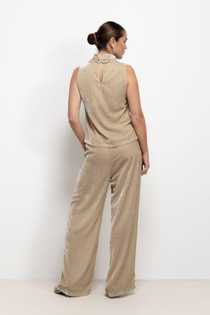 Piper Velvet Draped Sleeveless Top | Honey