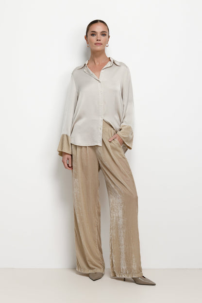 Piper Velvet Elastic Waist Trousers | Honey