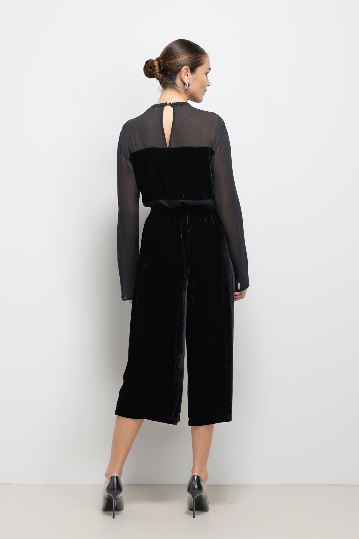 Dolores Sheer Velvet Top | Black