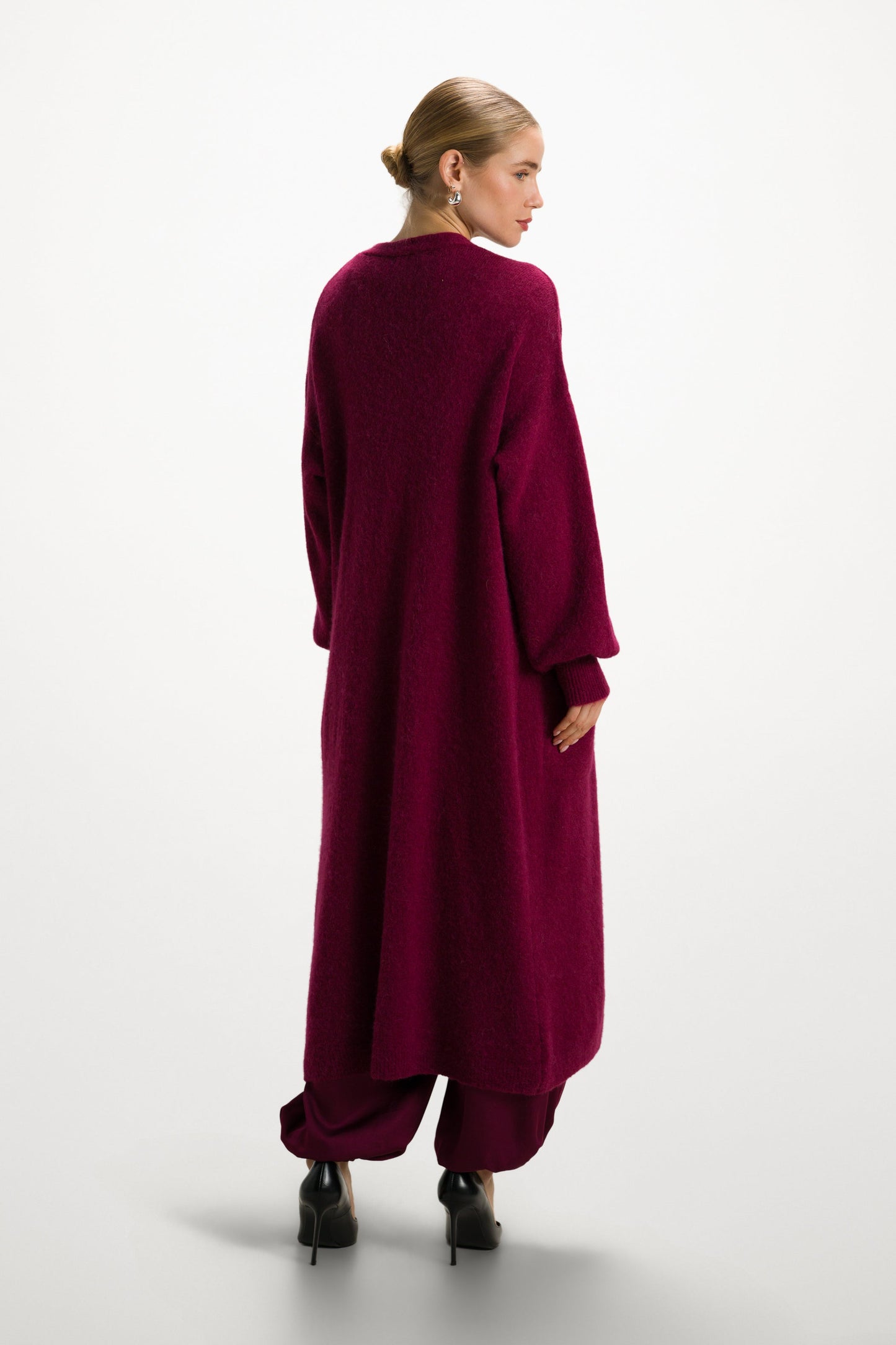 Yasmin Open Cardigan | Burgundy | Alpaca Blend