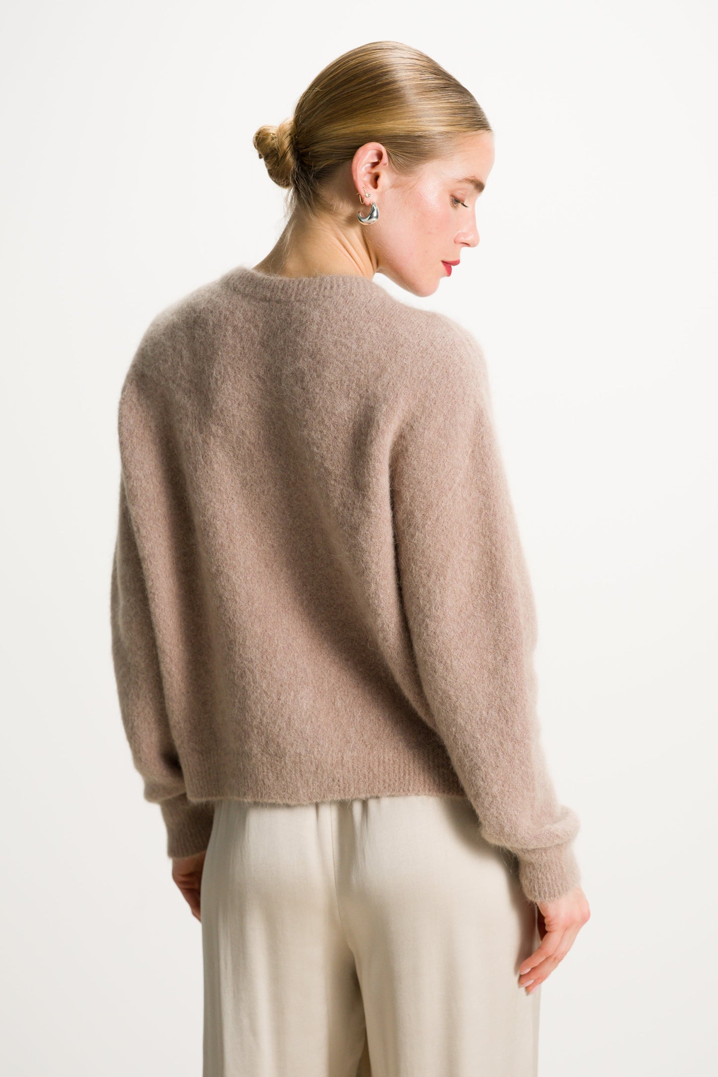 Evie Button Up Cardigan | Taupe | Alpaca-Wool Blend