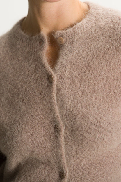 Evie Button Up Cardigan | Taupe | Alpaca-Wool Blend