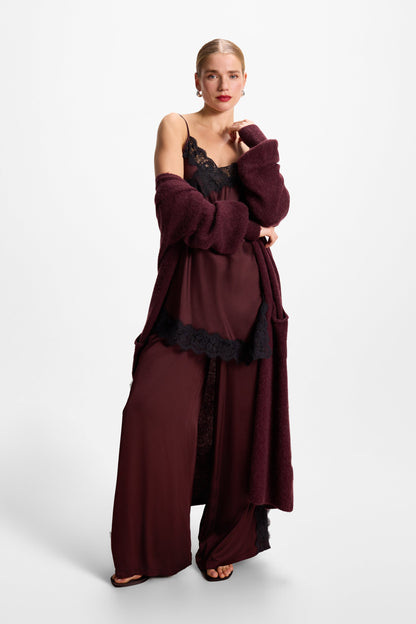 Sofia Asymmetric Lace Satin Vest | Amethyst Plum