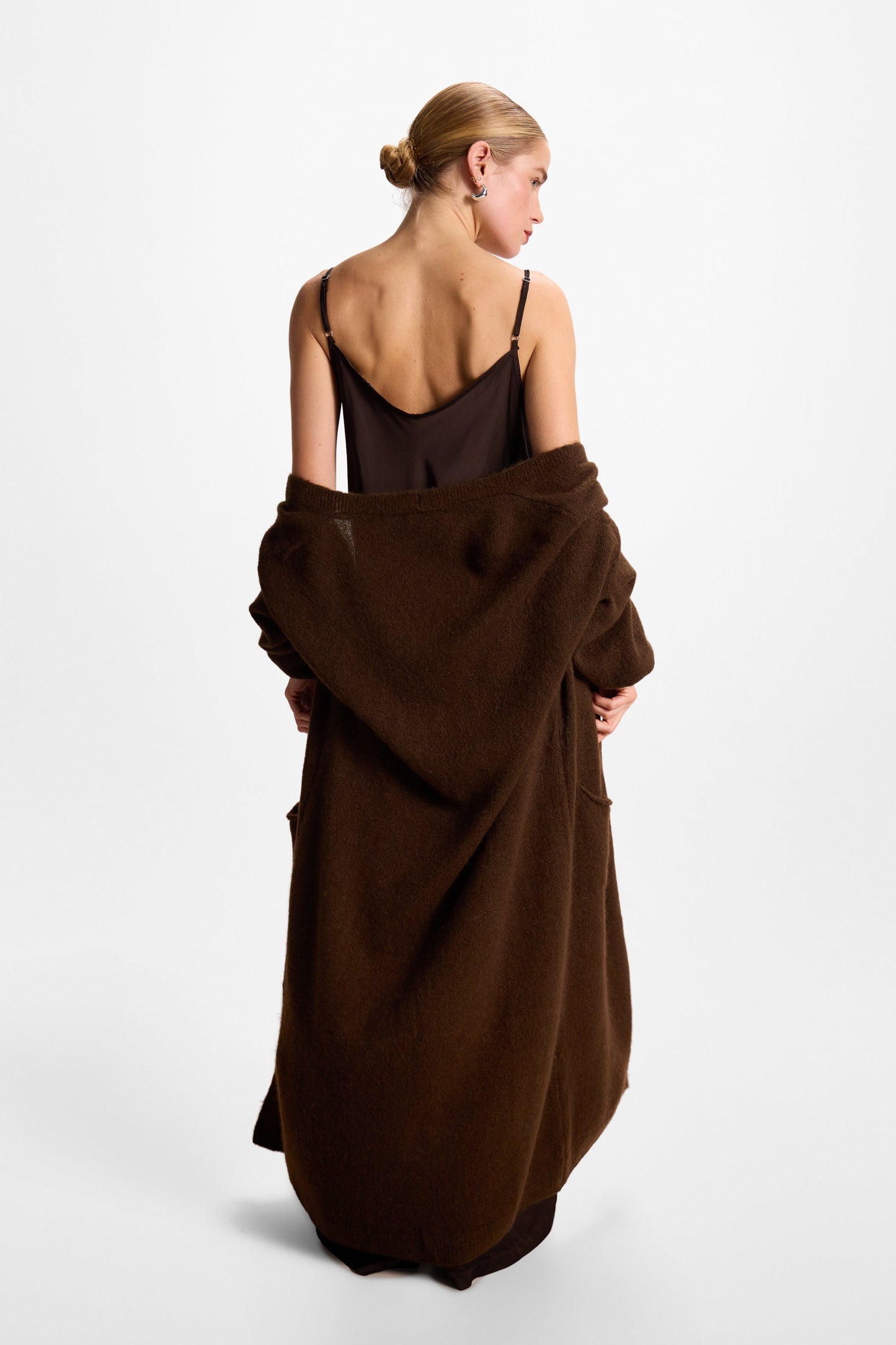 Sofia Lace Satin Trousers | Espresso Brown