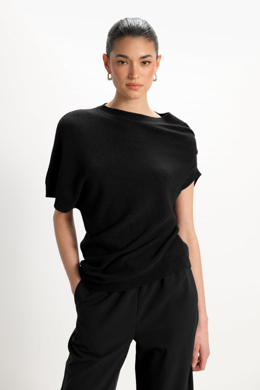 Vivienne Asymmetric Knit | Black