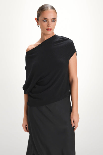 Vivienne Asymmetric Knit | Black